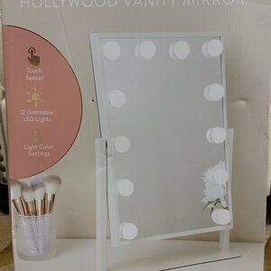 Sleek White Vanity Mirror with LED Lights